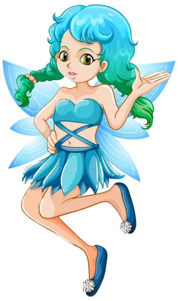 Beautiful Fairy Girl Cartoon Character Illustration — Stock Vector