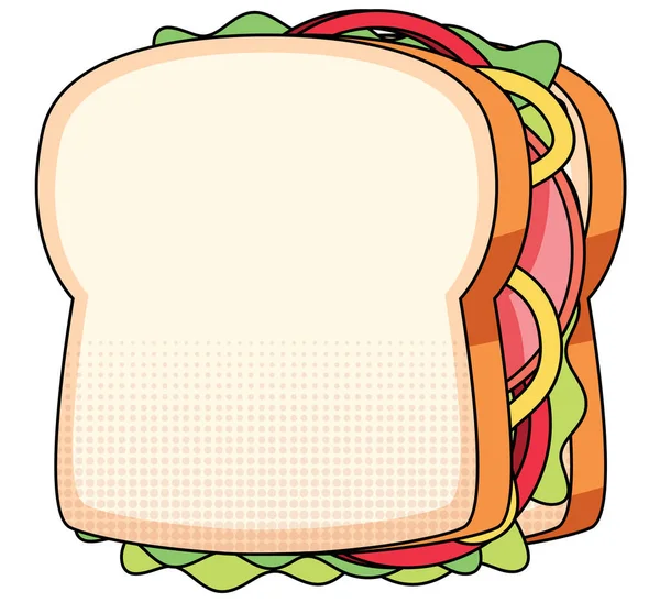 Sandwich Sobre Fundo Branco Ilustração —  Vetores de Stock