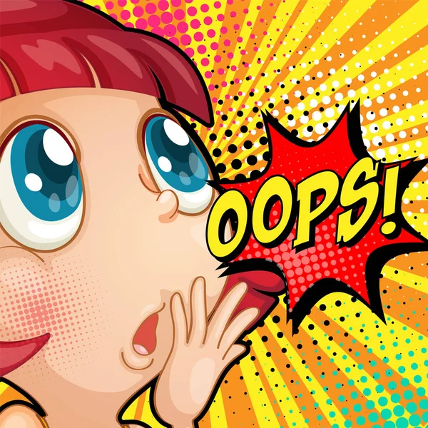 Kısaltma ve yüz ifadesi retro çizgi roman tasarımı illüstrasyonu