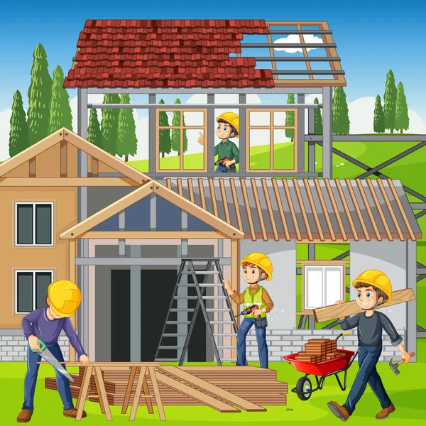 İnşaat alanı arkaplan illüstrasyonu