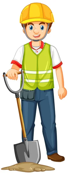 Trabajador Construcción Ilustración Uniforme — Vector de stock