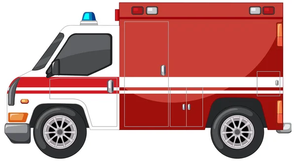 Ambulans Darurat Dengan Ilustrasi Latar Belakang Putih - Stok Vektor