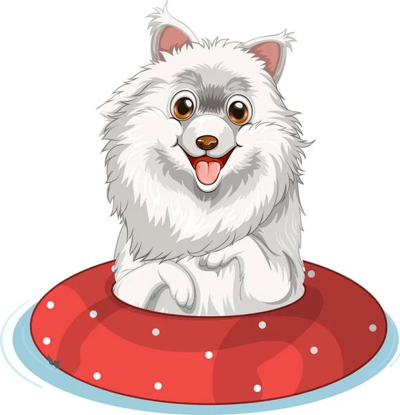 かわいい子犬犬でゴムリングイラスト — ストックベクタ