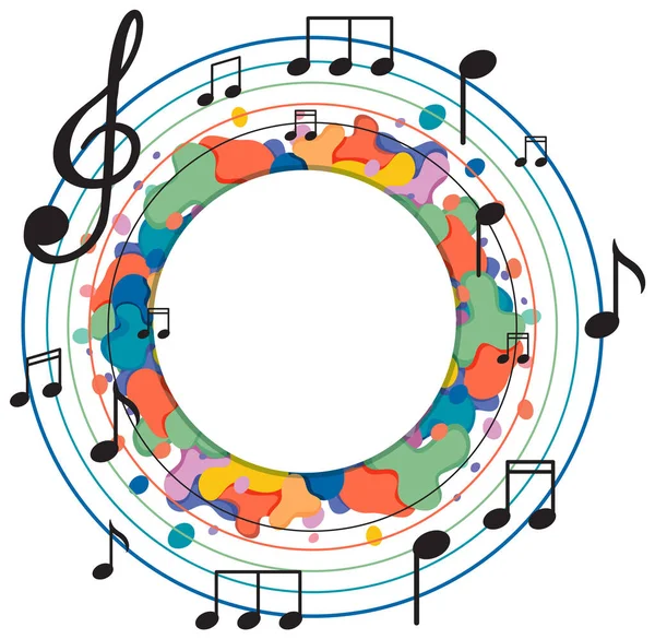 Banner Music Notes Colourful White Background Illustration — Stock Vector