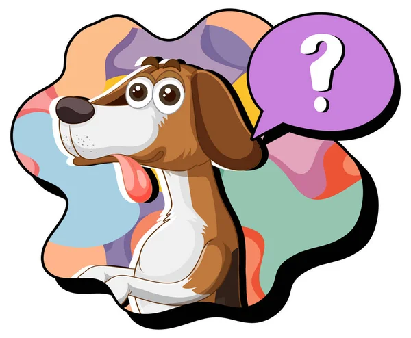 Een Hond Denken Met Vraagteken Callouts Illustratie — Stockvector