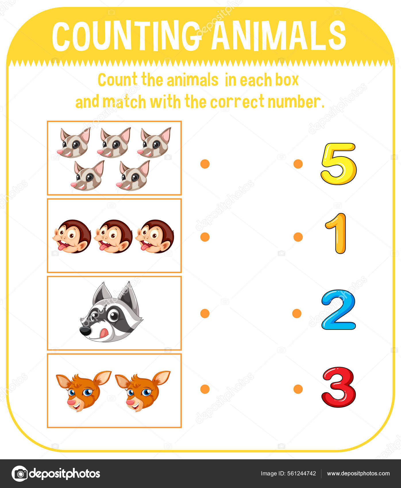 Animals math worksheets xl