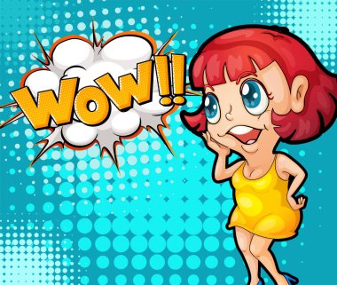 Kısaltma ve yüz ifadesi retro çizgi roman tasarımı illüstrasyonu