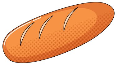 Beyaz arkaplan illüstrasyonunda ekmek