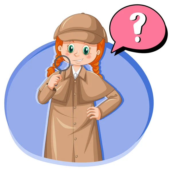 Detective Zoek Naar Aanwijzingen Template Illustratie — Stockvector