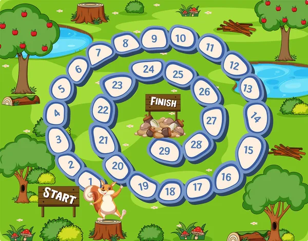 Squirrel Boardgames Template Illustration — Stock Vector