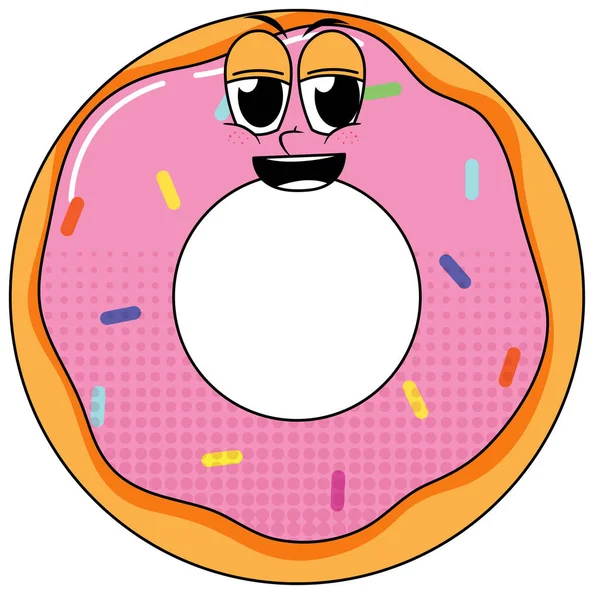 Donut Personaje Dibujos Animados Sobre Fondo Blanco Ilustración — Vector de stock