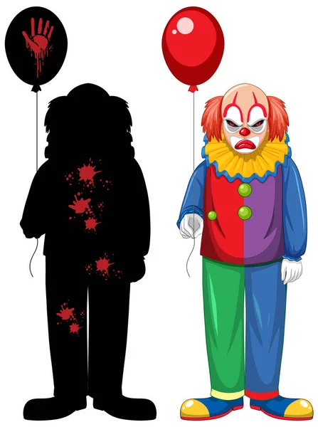 Ensemble Clown Effrayant Sur Fond Blanc Illustration — Image vectorielle