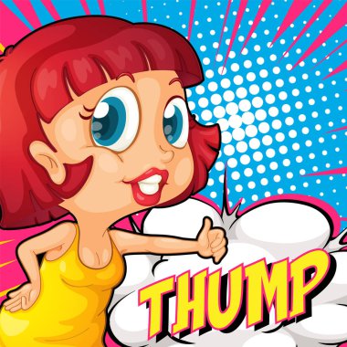 Kısaltma ve yüz ifadesi retro çizgi roman tasarımı illüstrasyonu