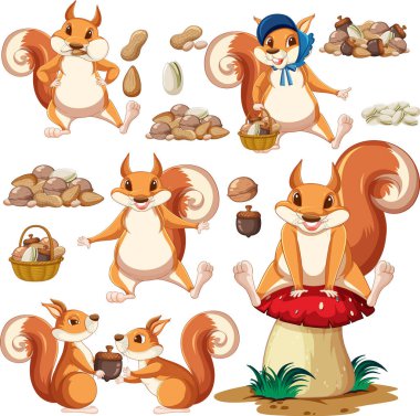 Vahşi hayvan resimleriyle kusursuz desen.