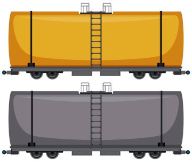 Beyaz arkaplan illüstrasyonunda yük treni konteynırı