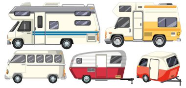 Bir dizi farklı karavan çizimi