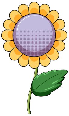 Beyaz arkaplan illüstrasyonunda basit çiçek