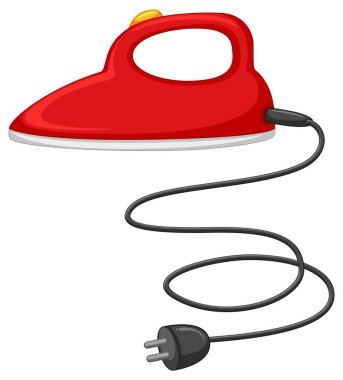 Kırmızı renk illüstrasyonlu elektrikli ütü