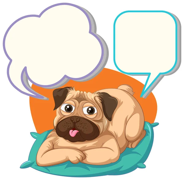 Speech Bubble Design Dog Cushion Illustration — Stock Vector
