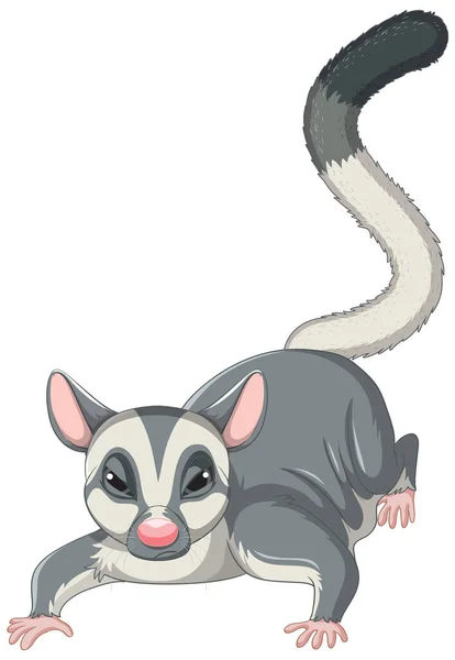 Cute Cute Sugar Glider Cartoon Character Illustration — Stock Vector