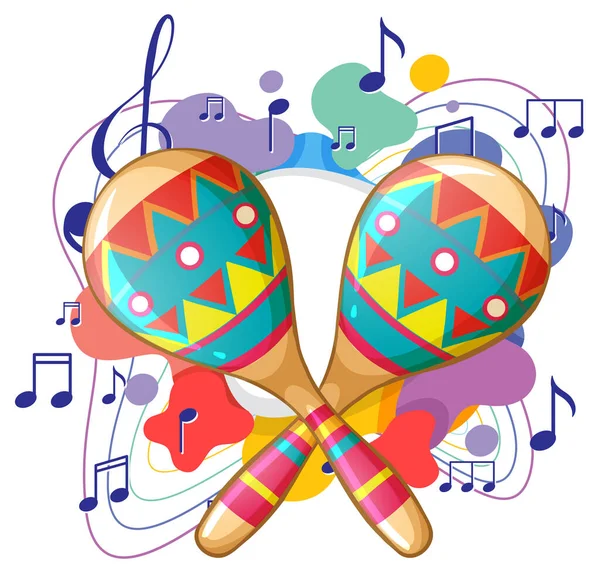 Beyaz arkaplan illüstrasyonunda marakas aracı