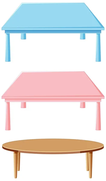 Different Kid Table White Background Illustration — Stock Vector