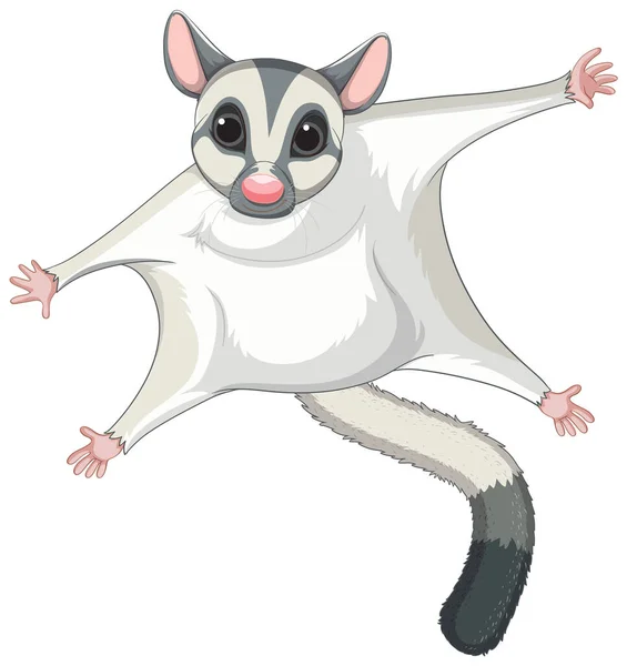 Cute Cute Sugar Glider Cartoon Character Illustration — Stock Vector