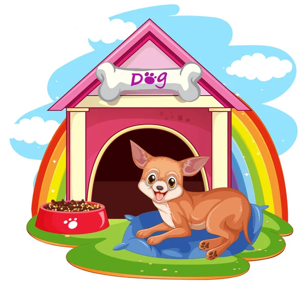 Dog Doghouse Illustration — Stock Vector