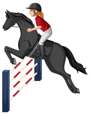 At sırtında bir kızla binicilik sporu