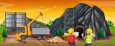 İnşaat alanı arkaplan illüstrasyonu