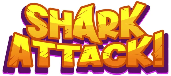 Typsnitt Design För Ord Haj Attack Illustration — Stock vektor