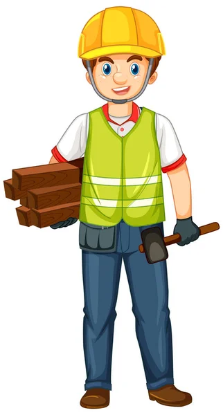 Trabajador Construcción Ilustración Uniforme — Vector de stock