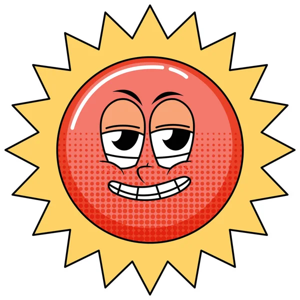 Sun Cartoon Character White Background Illustration — Stock Vector