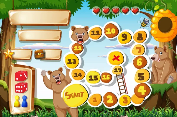 Game Design Bears Background Illustration — Stock Vector
