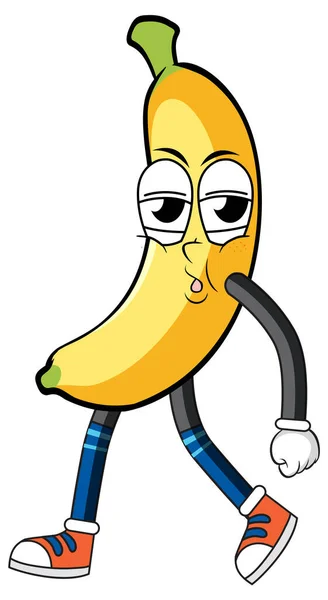 Banane Mit Armen Und Beinen Illustration — Stockvektor