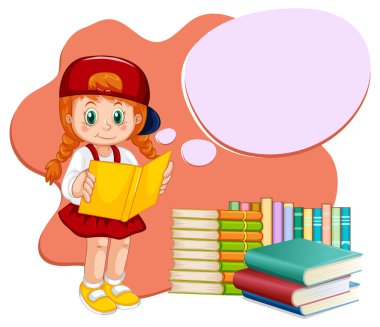 Çağrı illüstrasyonuyla okuyan bir kız