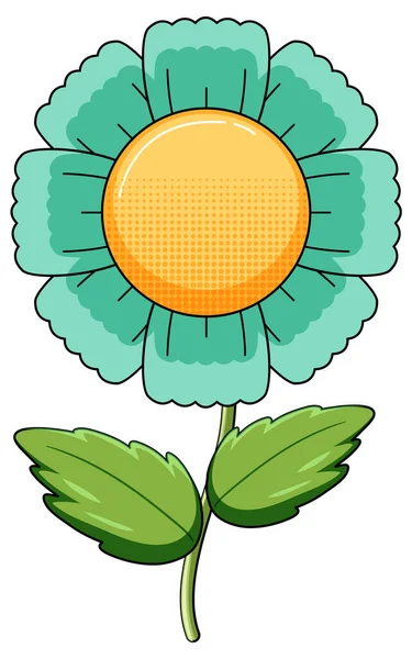 Groene Bloem Met Bladeren Illustratie — Stockvector