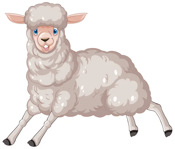 Cute Sheep Cartoon Character Illustration — Stock Vector