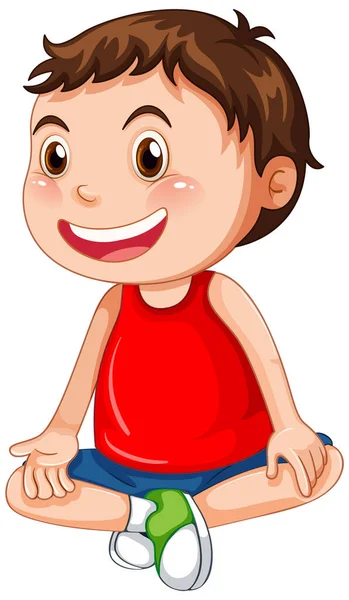 Leuke Jongen Cartoon Karakter Witte Achtergrond Illustratie — Stockvector