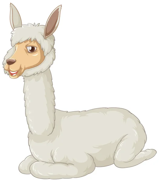 Alpaca White Background Illustration — Stock Vector