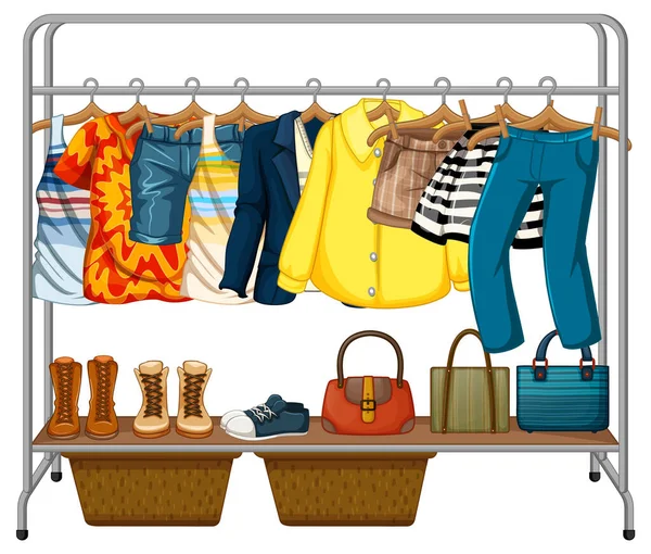 Clothes Hanging Bar Illustration — Stock Vector