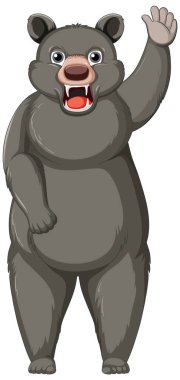 Beyaz arkaplan resimlerinde büyük siyah bir ayı.