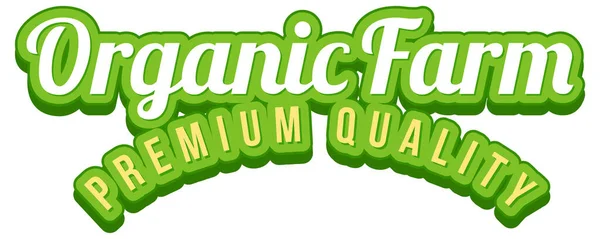 Logo Design Words Organic Farm Illustration — Stock Vector