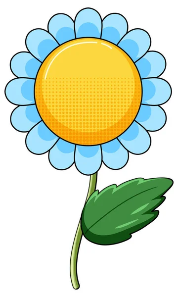 Flor Con Pétalos Azules Ilustración — Vector de stock