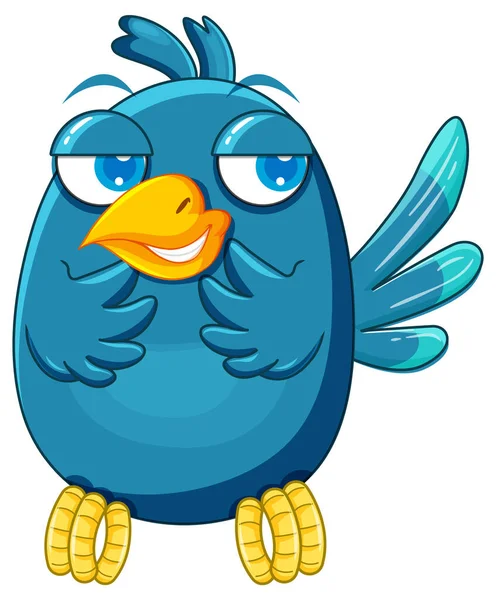 Vogel Met Blauwe Veren Illustratie — Stockvector