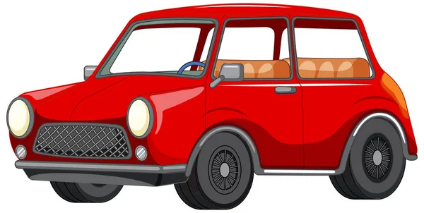 Vintage Red Car White Background Illustration — ストックベクタ