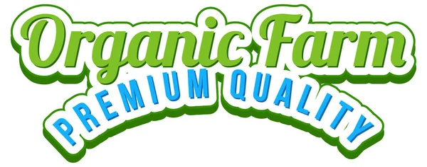 Logo Design Word Organic Farm Illustration — Stock Vector