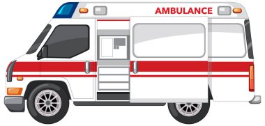 Beyaz arkaplan resimlerinde acil ambulans