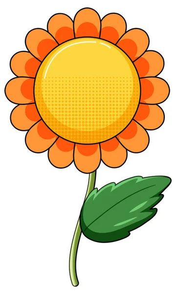 Sonnenblume Mit Grünen Blättern Illustration — Stockvektor