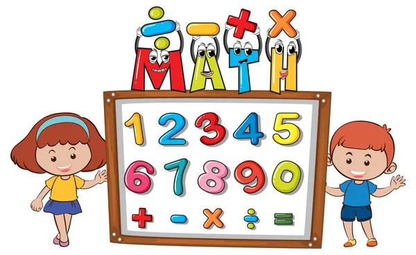 Αριθμός Έως Μαθηματικά Σύμβολα Εικονογράφηση — Διανυσματικό Αρχείο